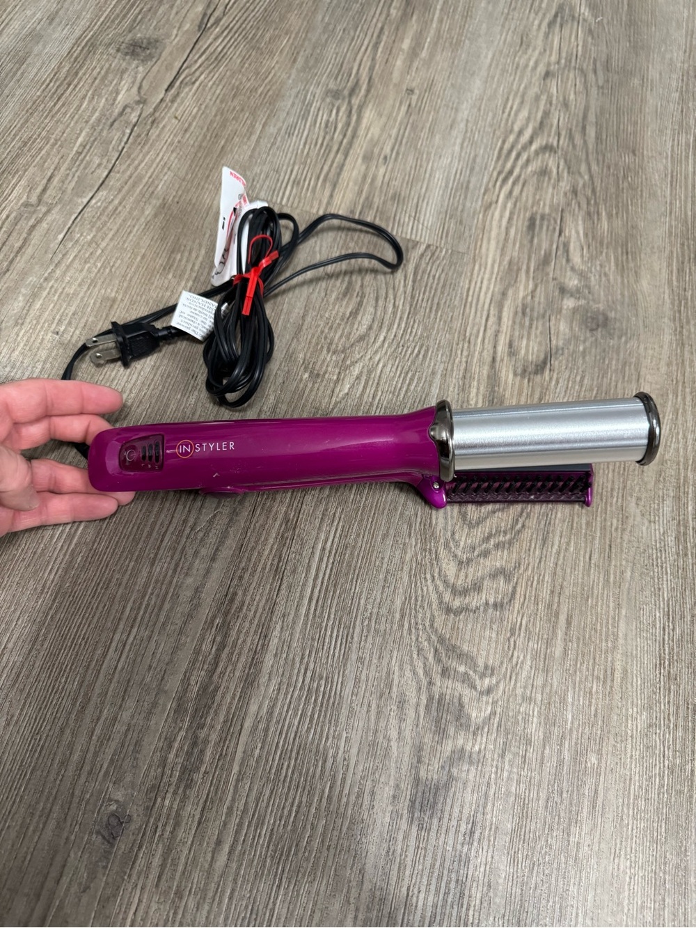 Instyler 1.25" Rotating Hot Iron Hair Straightener Silver Model IS1001